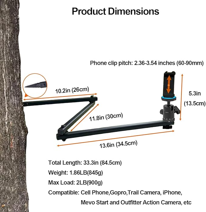 Tree Stand Phone Mount for Hunting, Camera Arm for Hunting, Treestand Phone - Image 2