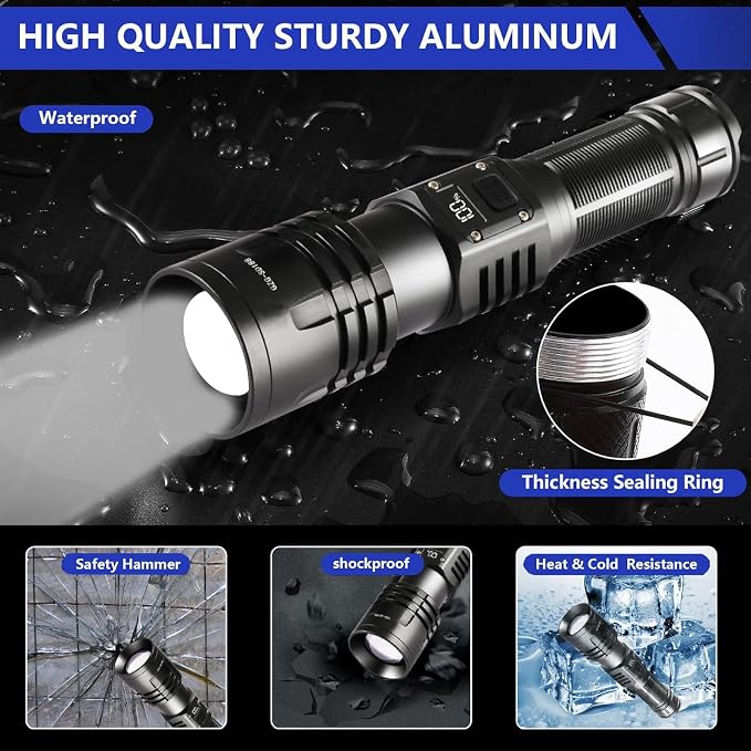 Rechargeable LED Flashlights 10000.00 High Lumens,   High Powered - Image 7