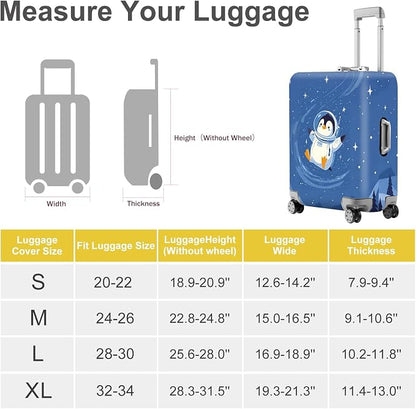 ANNA QUEEN Astronaut Penguin Luggage Cover, Cute Space Penguin Design Suitcase - Image 6