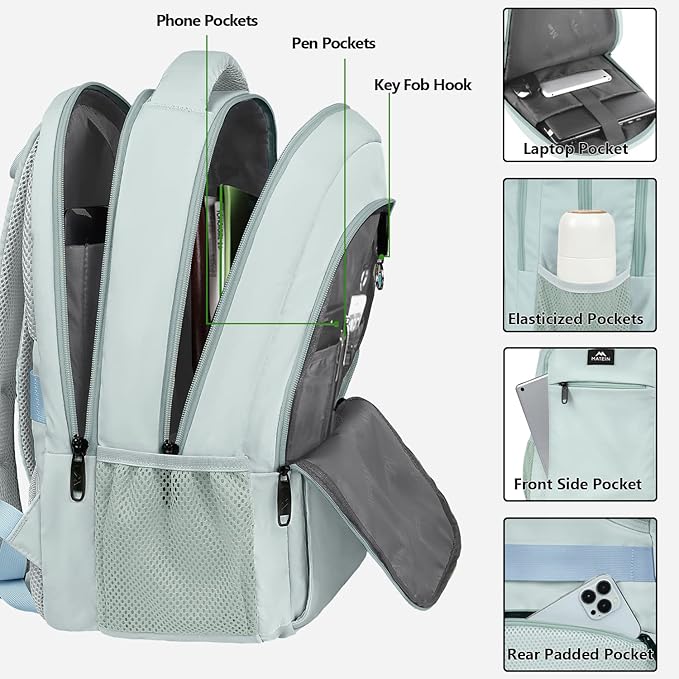 MATEIN Travel Laptop Backpack, Lightweight Anti Theft School Bookbag - Image 3