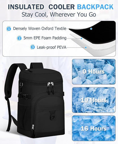 Cooler Backpack, 22L Waterproof Soft Backpack Coolers Leak Proof Beach Backpack - Image 5
