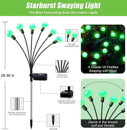 NBQQ Solar Garden Lights Outdoor, Waterproof Solar Powered Lights - Image 2