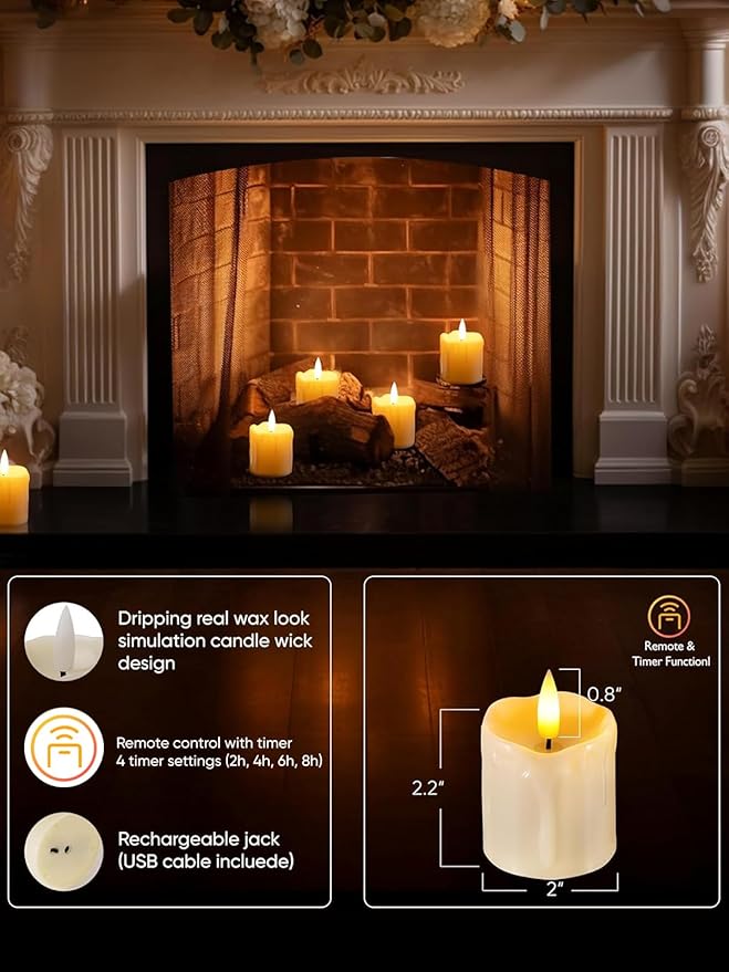 Homemory Rechargeable Flameless Candles - Image 3