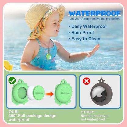 4-Pack Cute Case for AirTag 2/1 Necklace Design, Waterproof Air Tag Necklace - Image 3