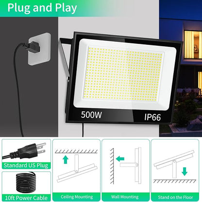 ISUERFY 500W LED Flood Light Outdoor - Image 5