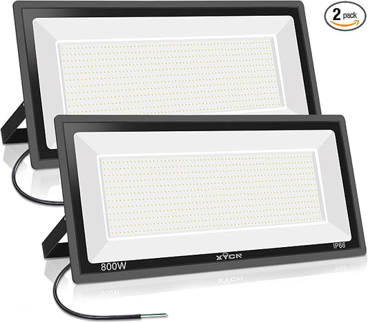 XYCN 800W 2pack LED Flood Lights, 3700 watt Equivalent 89500LM Super Bright by XYCN
