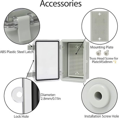 ABS Plastic Dustproof Waterproof IP65 Junction Box Hinged Shell Universal - Image 5