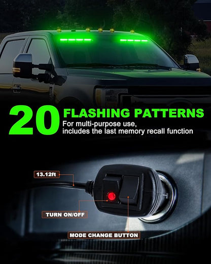 HLauto 6Z4J Emergency Dash Strobe Lights: 2x16.8 inch Green Safety Lights - Image 4