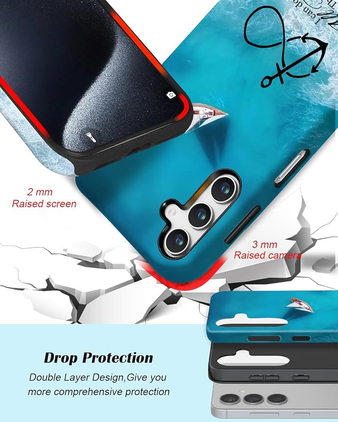 Compatible for Samsung Galaxy A56 5G Case, Dual Layer Heavy Duty 2 in 1 - Image 3