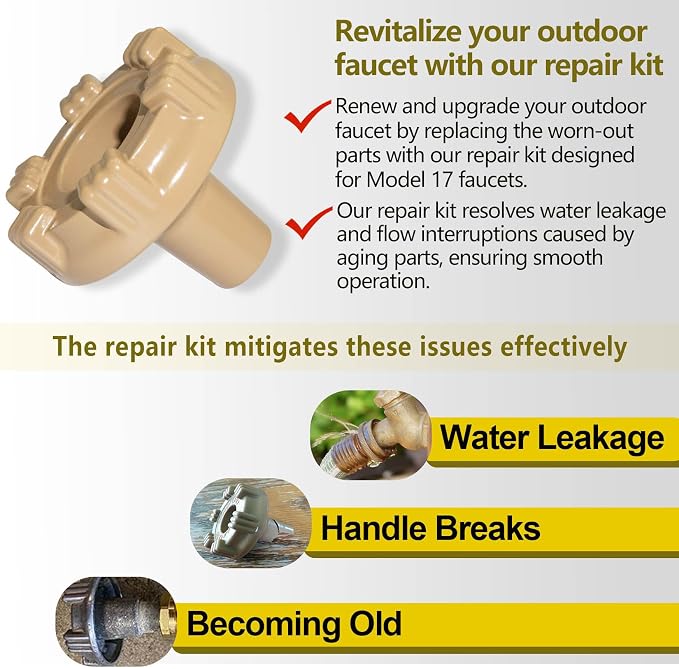 RK-17MH Outside Faucet Repair Kit Metal Handle Compatible - Image 3