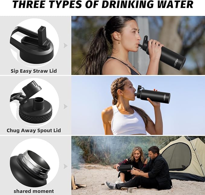 40oz Insulated Water Bottle, BPA Free&Leak Proof, Stainless Steel Water Flask - Image 3