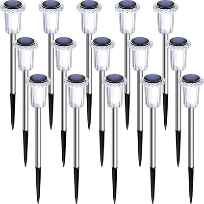 DenicMic Solar Lights Outdoor 15 Pack Waterproof 3000K Warm White LED Stainless - Image 8