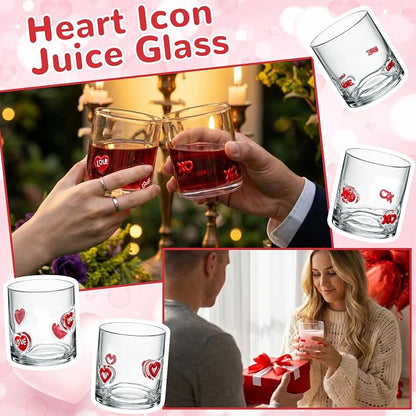 Skylety 8 Pcs Valentines Day Icons Juice Glasses Heart Love Drinking Cups Old - Image 4