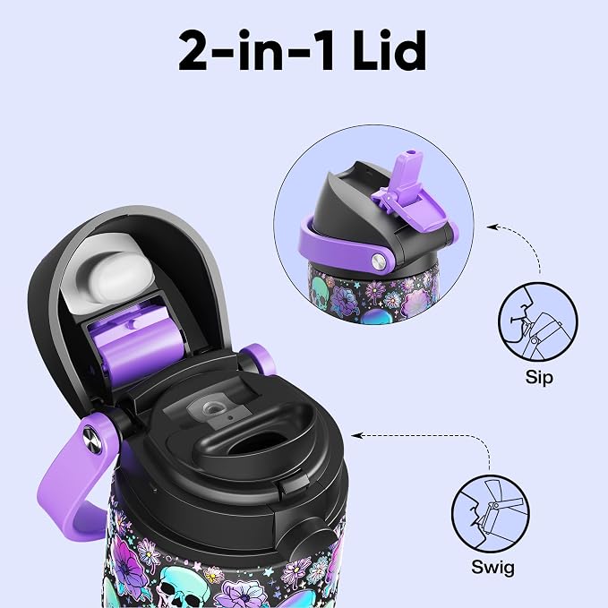 Insulated Water Bottle with Straw - Image 2