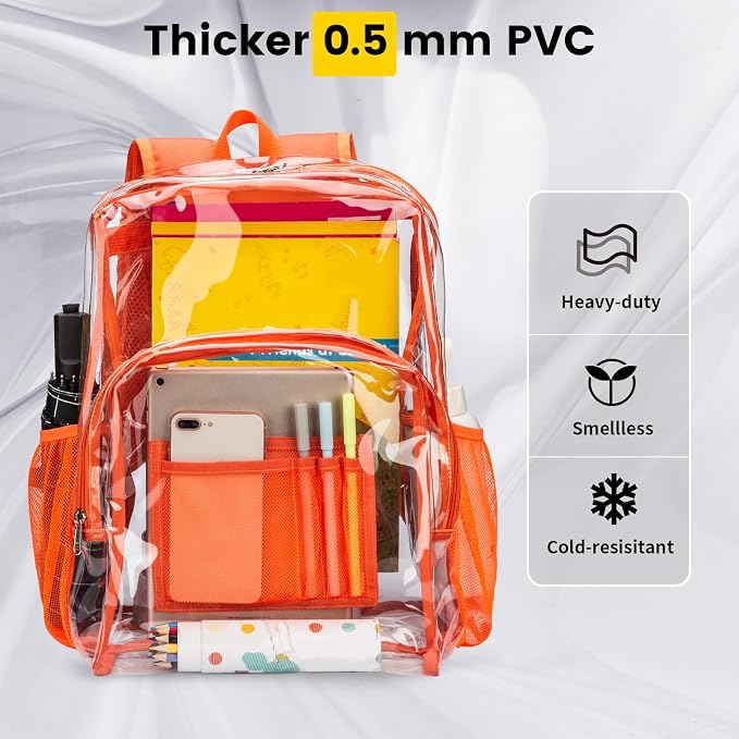 Vorspack Clear Backpack Heavy Duty PVC Transparent Backpack - Image 3