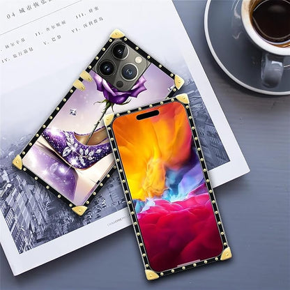 Compatible with iPhone 15 Pro Max Case, High Heeled Purple Diamond Rose Luxury - Image 6