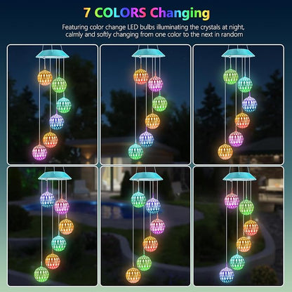 Toodour Solar Wind Chime, Color Changing Moroccan Ball Wind Chimes, LED - Image 5