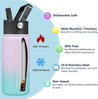 BJPKPK 2 Pack Insulated Water Bottles - Image 2