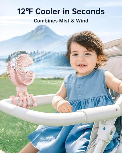 SWEETFULL Misting Stroller Fan – Portable Baby Fan - Image 2