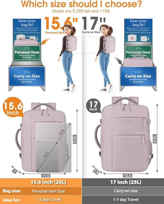Capolo Travel Backpack for Women Men Waterproof Laptop Backpack Airlines - Image 5