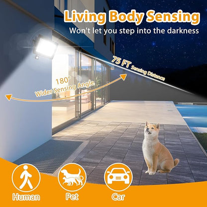 YANYCN 2 Pack 100W LED Motion Sensor Flood Light, Dusk to Dawn, IP66 Waterproof - Image 2