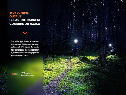 Fenix HM65R-T V2.0 Running Headlamp, 1600 Lumen White Light and Warm White Dual - Image 3