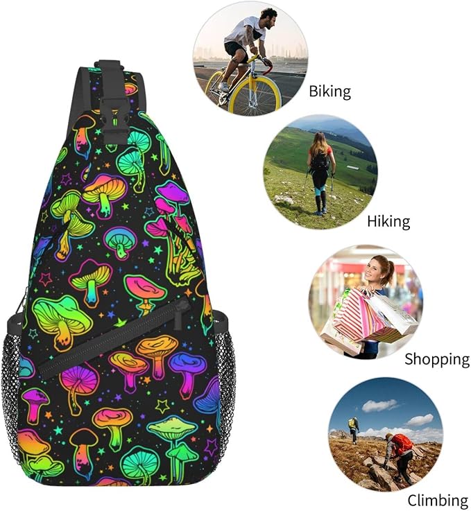 Magic Mushrooms Sling Bag For Women Men Fashion Mushroom Backpack Crossbody - Image 6