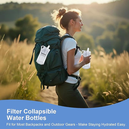 2 Pack Collapsible Water Bottles, 1L Hiking Water Flasks - 33oz BPA-Free - Image 5