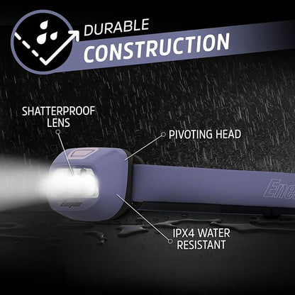 Energizer HDL30 Purple Multi-Colored LED Headlamp, 400 Lumen, IPX4 Water - Image 3