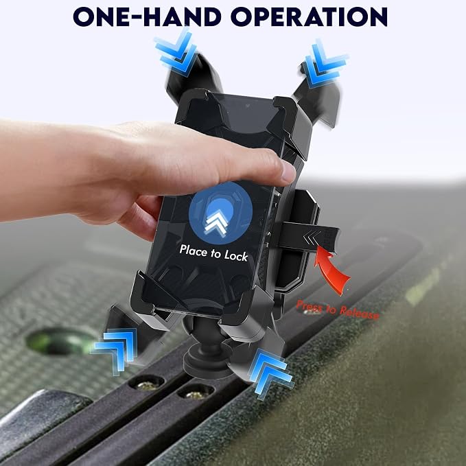 Kayak Phone Holder Mount Quick Install Auto Lock, 360°Adjustable Kayak Phone - Image 3