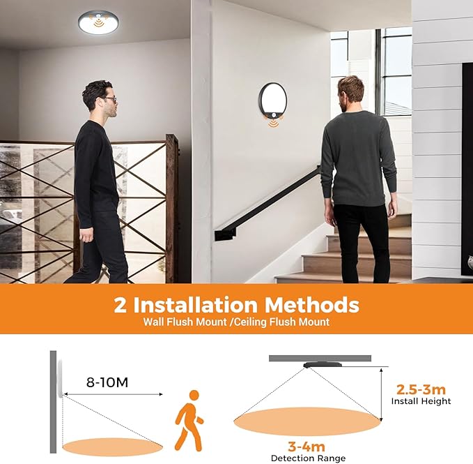 slochi 4Pack Motion Sensor Light Indoor Wired PIR, 3000K/4000K/6500K Closet - Image 6