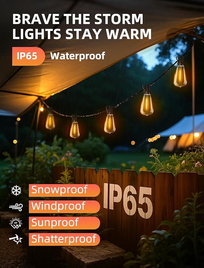 Outdoor Patio String Lights: 150Ft 45M Outside Waterproof Light - Image 3