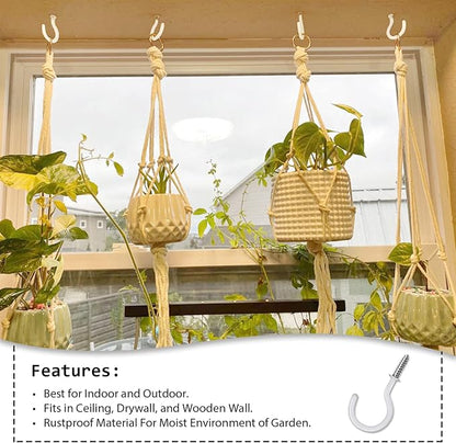 75 Pcs Ceiling Hooks for Hanging Plants, Utensils Vinyl Coated Screw-in Mug - Image 2