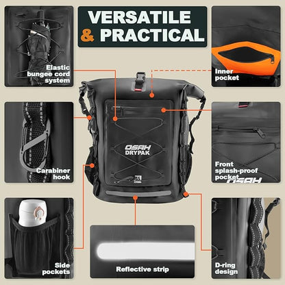 OSAH DRYPAK Waterproof Backpack Dry Bag 25L/35L/55L/85L – Heavy Duty Roll-Top - Image 3
