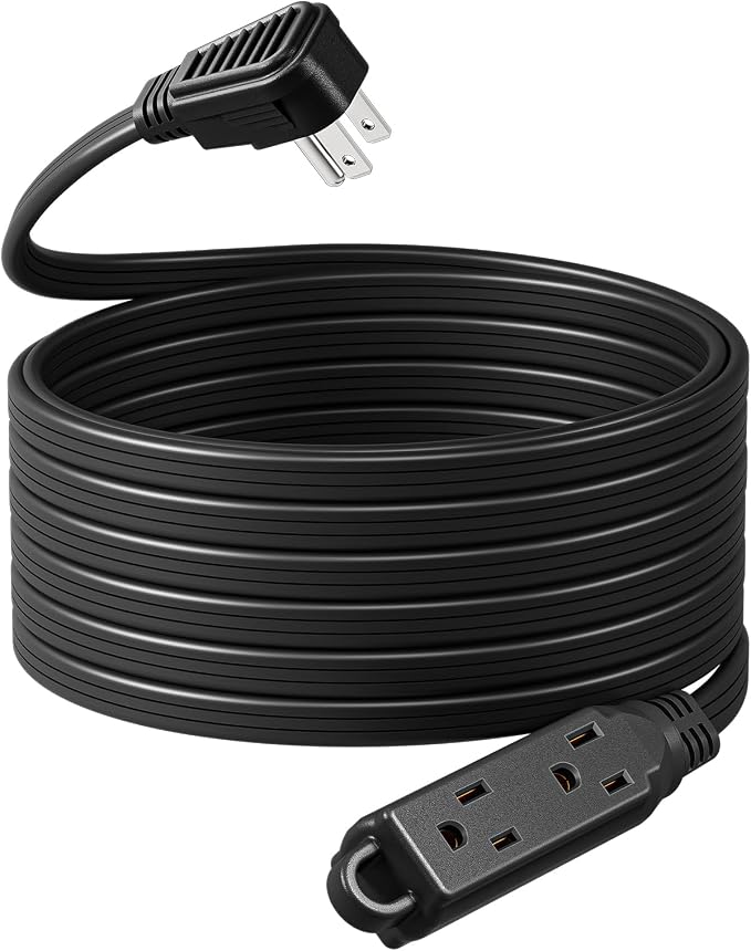 DEWENWILS Flat Plug Extension Cord, 25 FT 16/3 Awg Grounded Power Cable by DEWENWILS