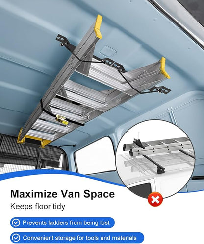 Van Interior Ladder Storage Holder, Adjustable Internal Ladder Rack Fit - Image 4