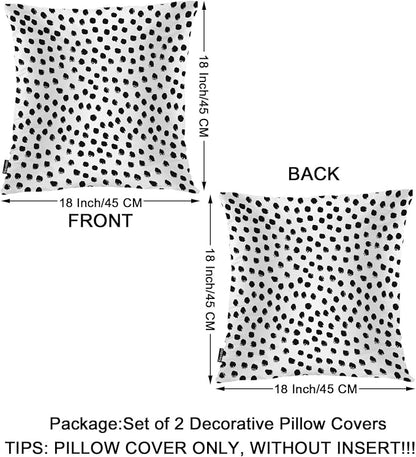 Swono Polka Dots Decorative Throw Pillow Covers Pack of 2, Abstract Messy Black - Image 6