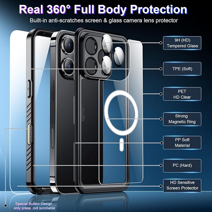 2025 New Designed for iPhone 16 Pro Max Case Waterproof, Phone Case 6.9" - Image 6