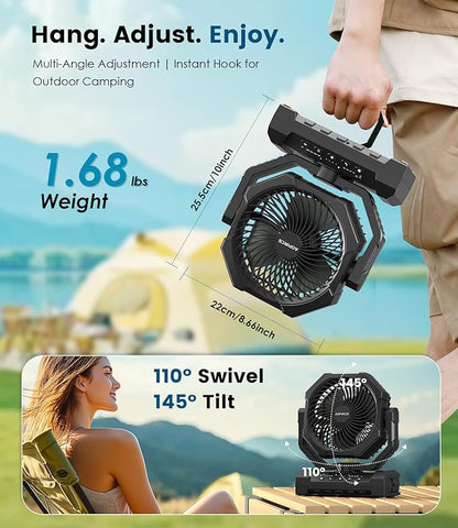Camping Fan Rechargeable, 60H Long-Lasting Battery Powered Fan - Image 6