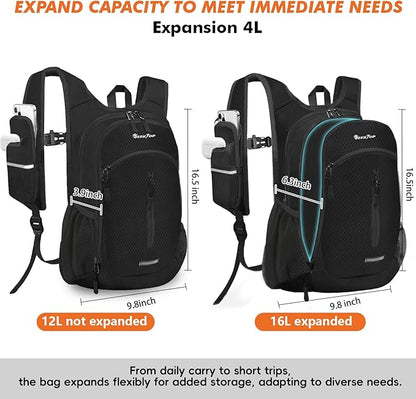 Seektop Small Hiking Backpack Expandable 12L-15L, Lightweight Packable - Image 2