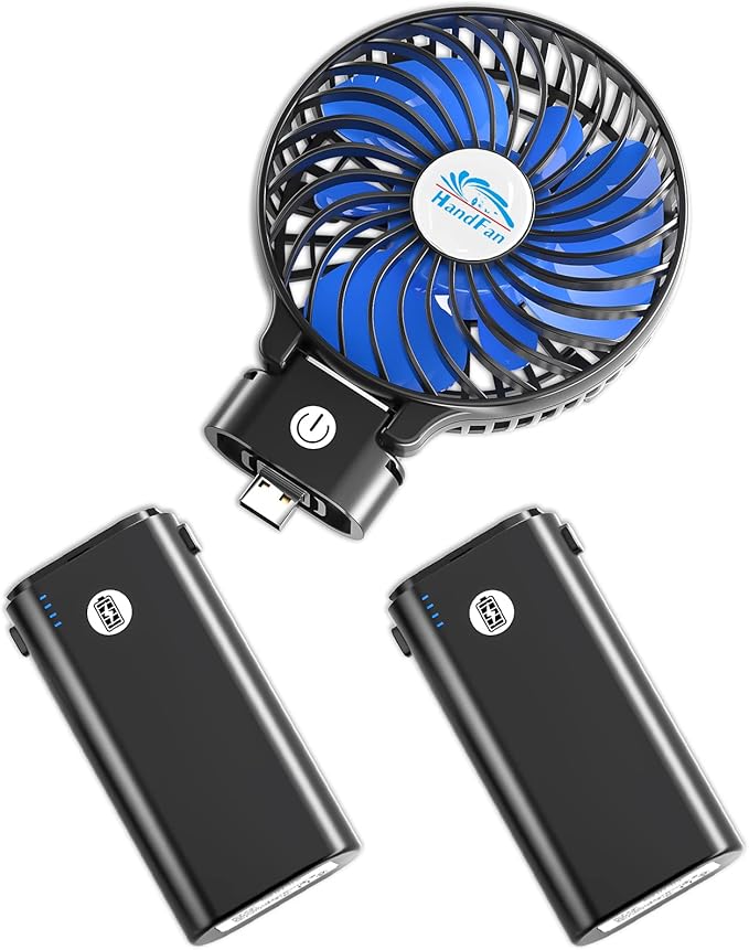 HandFan 10400mAh Powerful Handheld Fan, 40Hrs Long-Lasted Hand Fan Rechargeable by HandFan