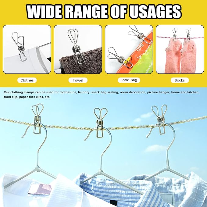 145 Pcs Multi-Purpose Stainless Steel Clothes Pins - Image 7