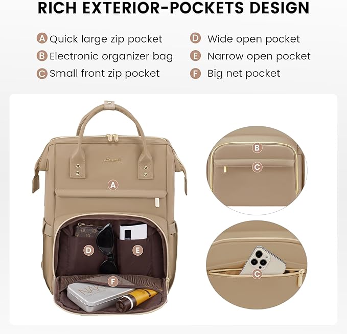 LOVEVOOK Leather Laptop Backpack - Image 3