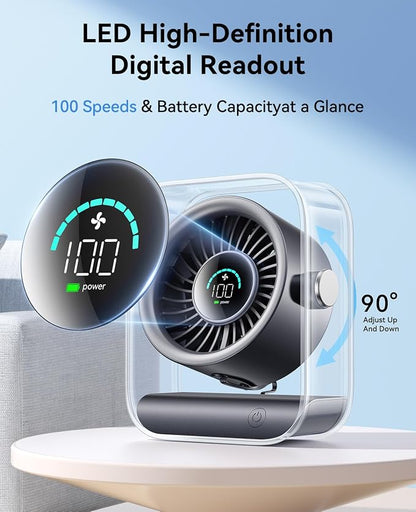 DIGIX Portable Desk Fan for Bedroom, Rechargeable Small Table Fan - Image 5