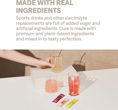 Cure Hydration | Plant-Based Electrolyte Drink Mix | No Added Sugar | FSA-HSA | - Image 6