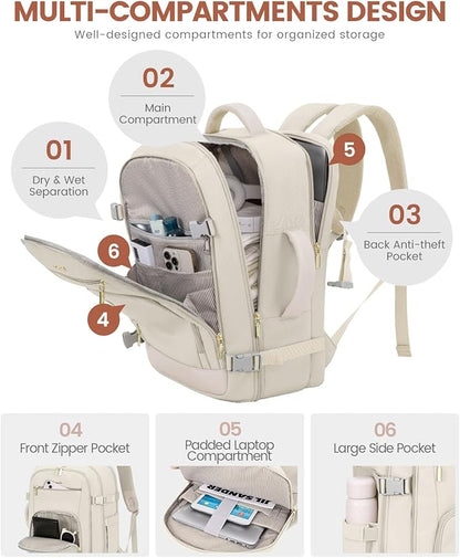 LOVEVOOK Travel Backpack For Women, 40L Carry On Backpack Flight Approved - Image 3