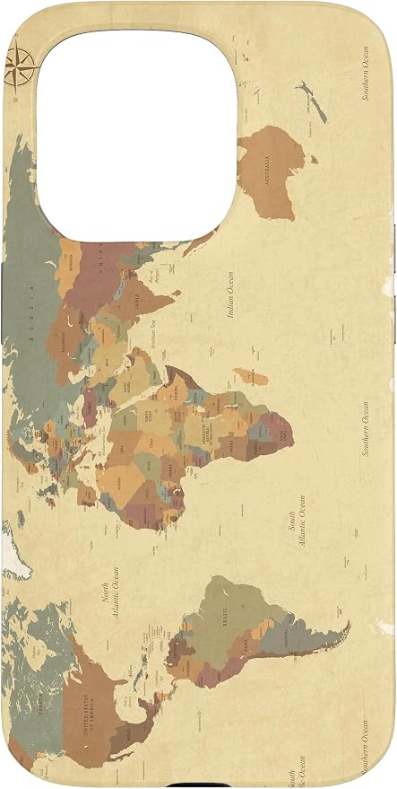 Globe Map Smartphone Cell Cover Gift World Map Pattern Phone Case by Unknown