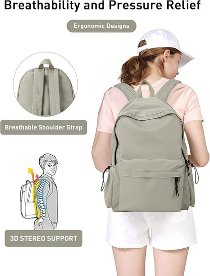 BJLFS Green School Backpack for Girls Water Resistant High School Book Bag - Image 3