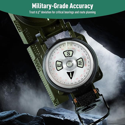 Eyeskey Multifunctional Military Sighting Navigation Compass Impact Resistant & - Image 3