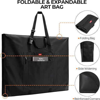 Nicpro Large Size Art Portfolio Case, Artist Portfolio Tote Bag - Image 4